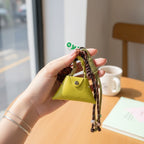 Mini Bag Keychain with Braided Rope - Yellow Bag – novelty & toys (view 2)
