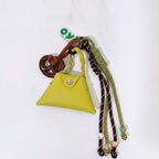 Mini Bag Keychain with Braided Rope - Yellow Bag