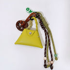 Mini Bag Keychain with Braided Rope - Yellow Bag