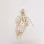 Pearl Beaded Cute Bunny Acrylic Keyring – novelty & toys (view 1)