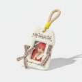 Fuzzy Photo Frame Keychain with Ribbons - White Fuzzy Card Holder with Ribbon – tech (view 1)
