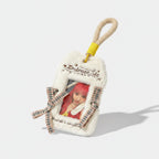Fuzzy Photo Frame Keychain with Ribbons - White Fuzzy Card Holder with Ribbon – tech (view 1)