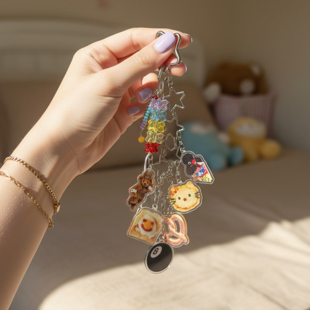 Star Charm Acrylic Keyring Collection Set – novelty & toys (view 3)
