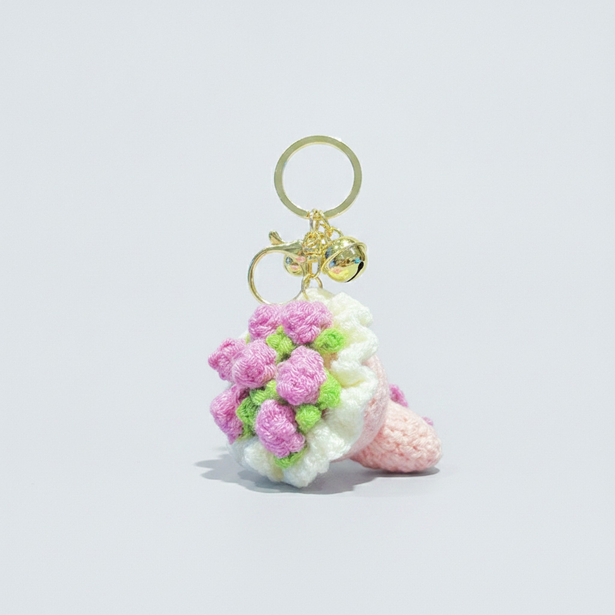 Crocheted floral keychain - Type 1 – novelty & toys (view 1)