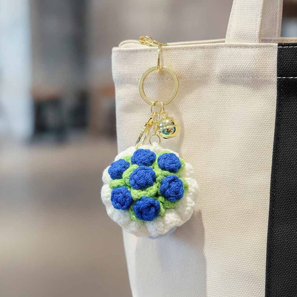 Crocheted floral keychain - Type 2 – novelty & toys (view 3)