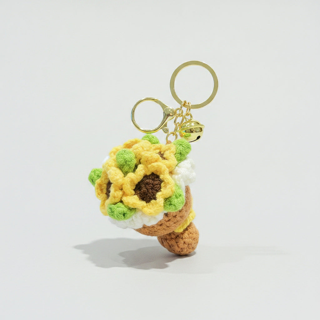 Crocheted floral keychain - Type 3 – novelty & toys (view 1)