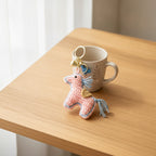 Plush Crocheted Pony Keychain - Pink – novelty & toys (view 2)