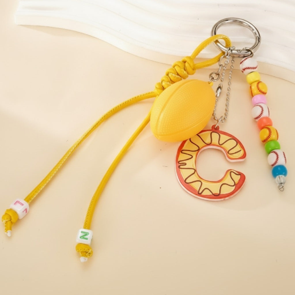 Letter and Ball Charm Keychain – novelty & toys (view 1)