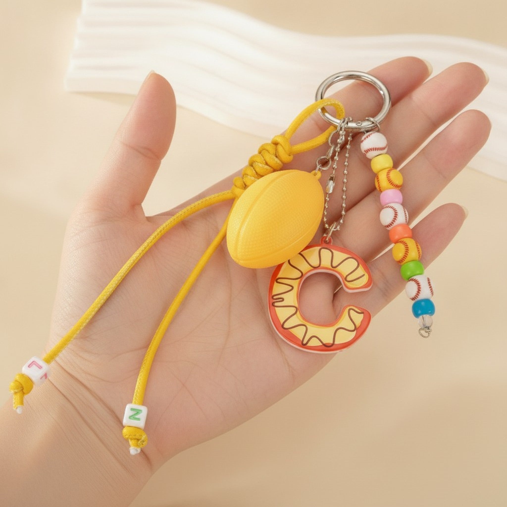 Letter and Ball Charm Keychain – novelty & toys (view 4)
