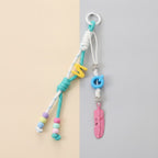 Braided Rope Initial Feather Keychain Charm – bags & wallets (view 1)
