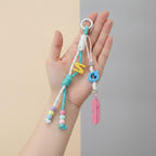 Braided Rope Initial Feather Keychain Charm – bags & wallets (view 4)