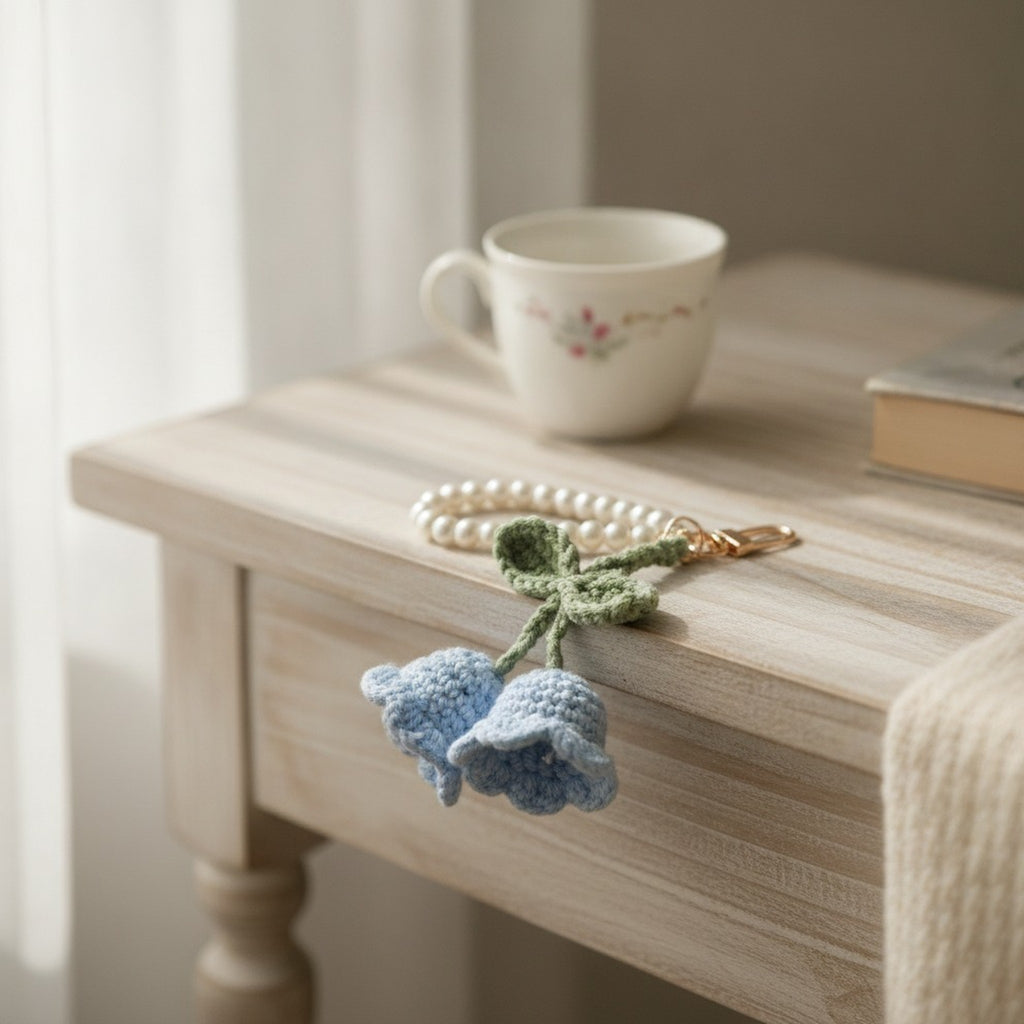 Pearl Crochet Flower Keychain – bags & wallets (view 5)