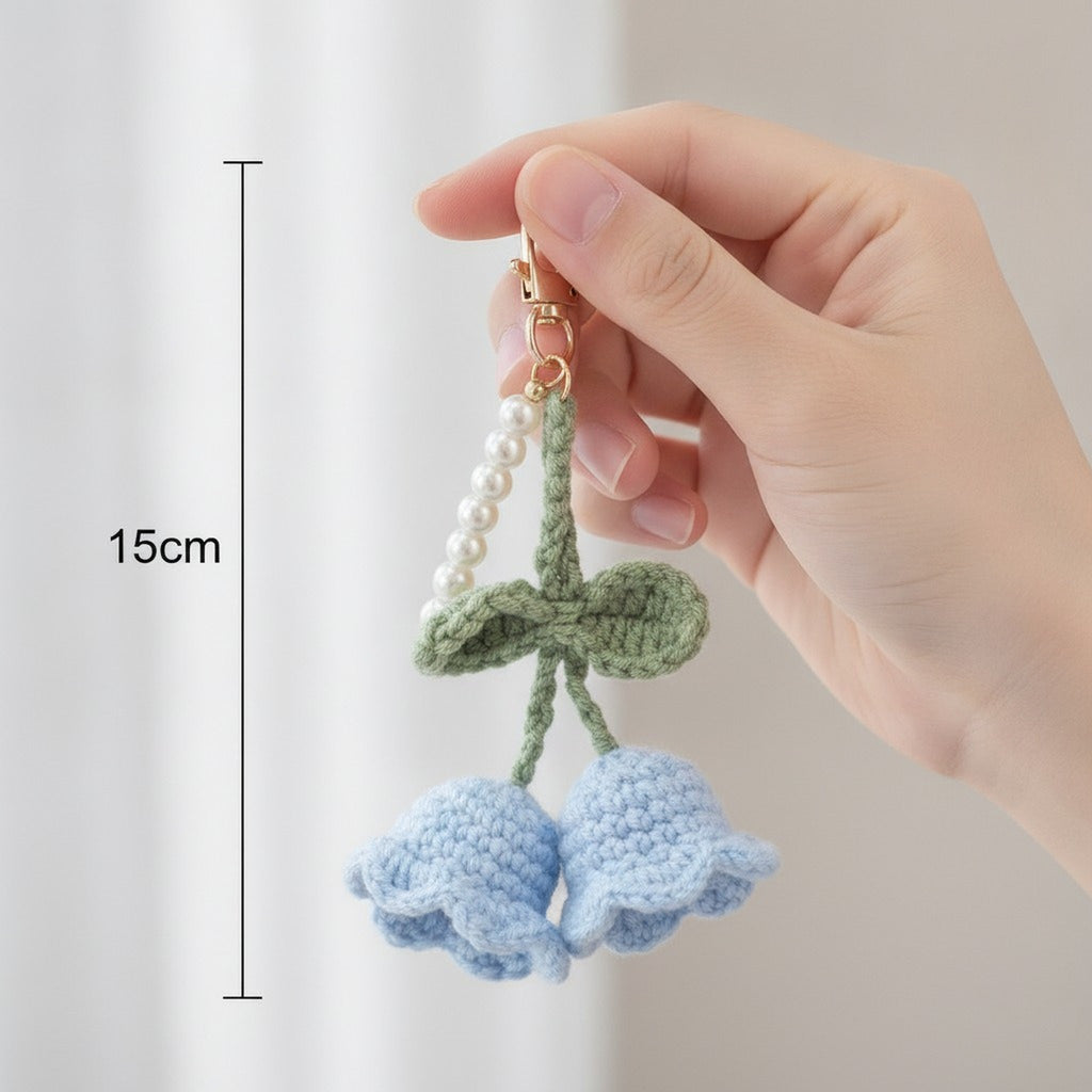 Pearl Crochet Flower Keychain – bags & wallets (view 6)