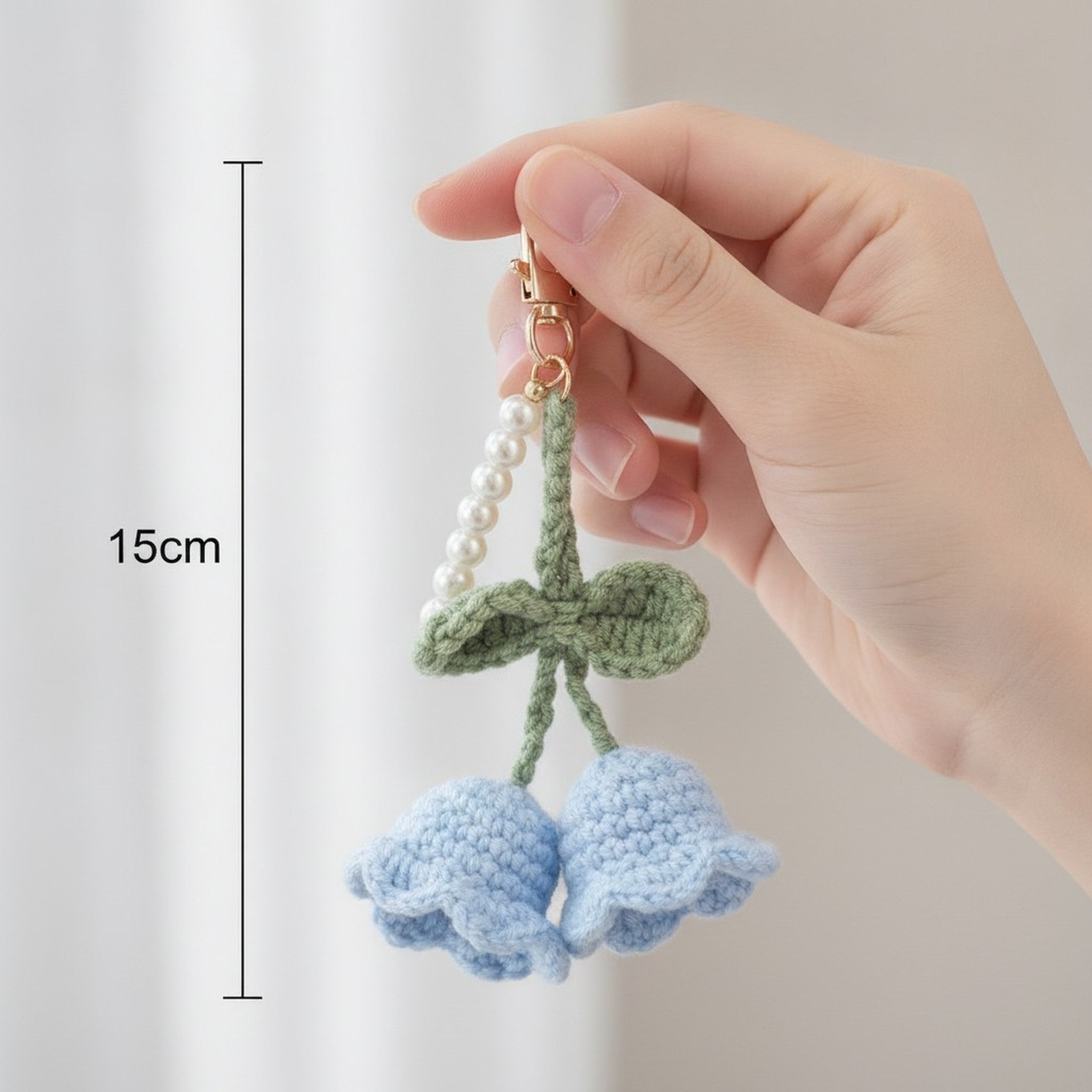Pearl Crochet Flower Keychain – bags & wallets (view 6)