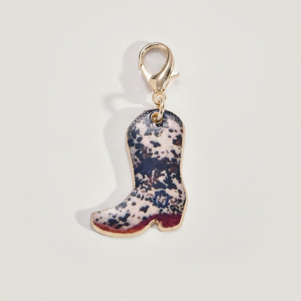 Cow Print Western Boot Charm – bags & wallets (view 1)