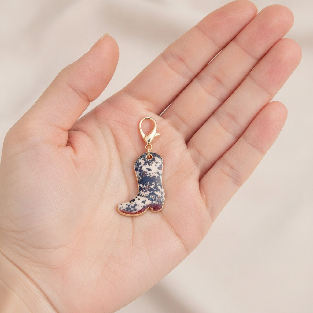 Cow Print Western Boot Charm – bags & wallets (view 4)