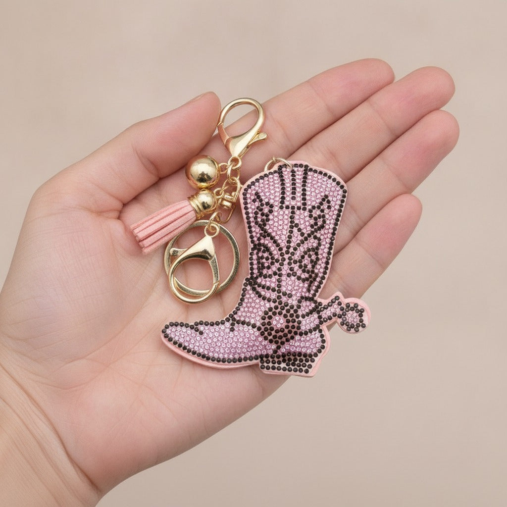 Sparkling Cowboy Boot Keychain Charm – bags & wallets (view 4)