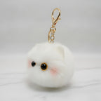 Fluffy Kawaii Cat Keychain - White Cat Ball Charm – novelty & toys (view 2)