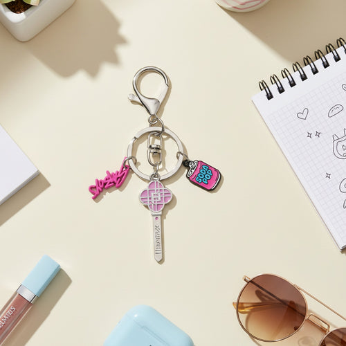 Acrylic Keyring Set With Charm Charms - Pink & Silver Charm Set – novelty & toys (view 2)
