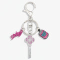 Acrylic Keyring Set With Charm Charms - Pink & Silver Charm Set – novelty & toys (view 1)
