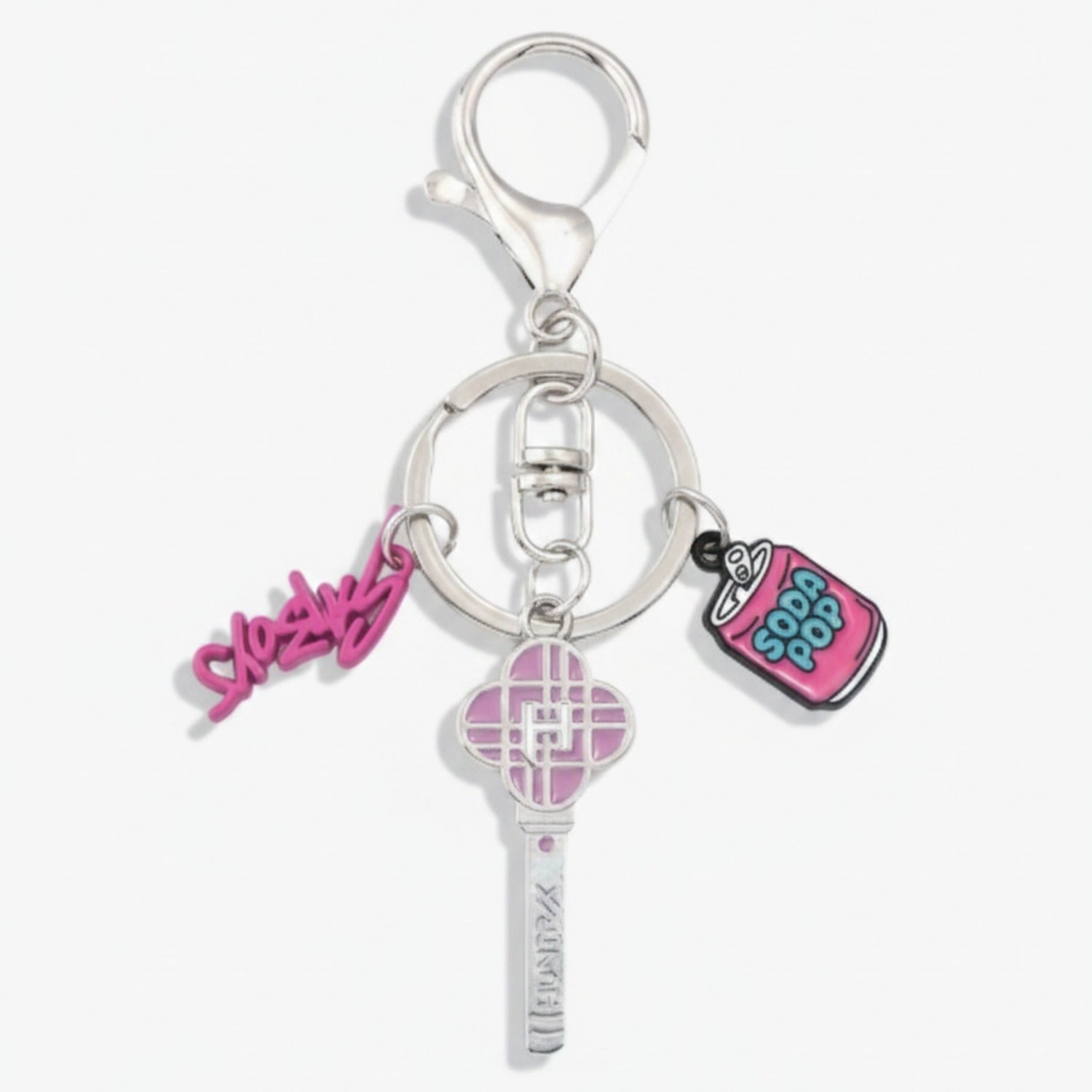 Acrylic Keyring Set With Charm Charms - Pink & Silver Charm Set – novelty & toys (view 1)