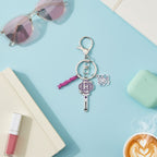 Acrylic Keyring Set With Charm Charms - Purple & Pink Charm – novelty & toys (view 3)