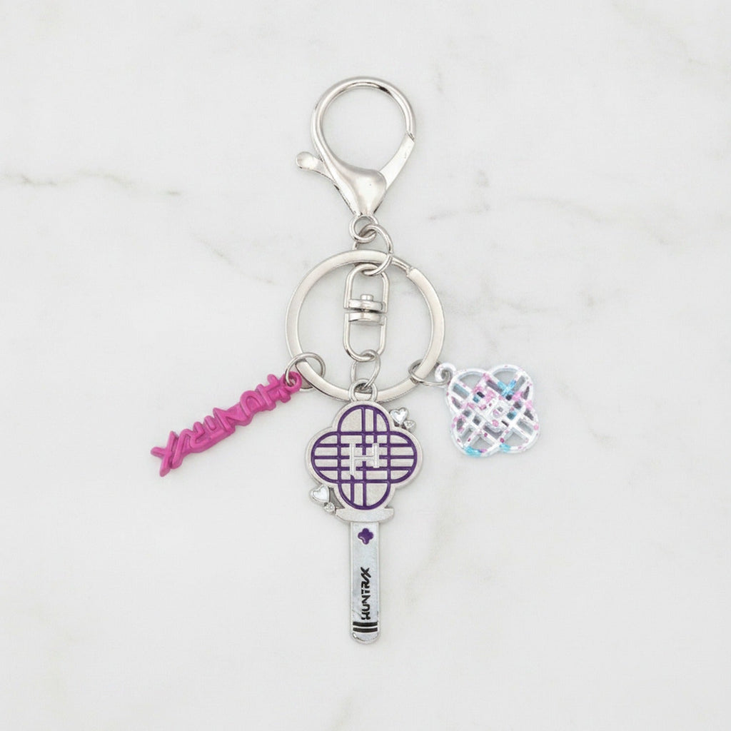 Acrylic Keyring Set With Charm Charms - Purple & Pink Charm