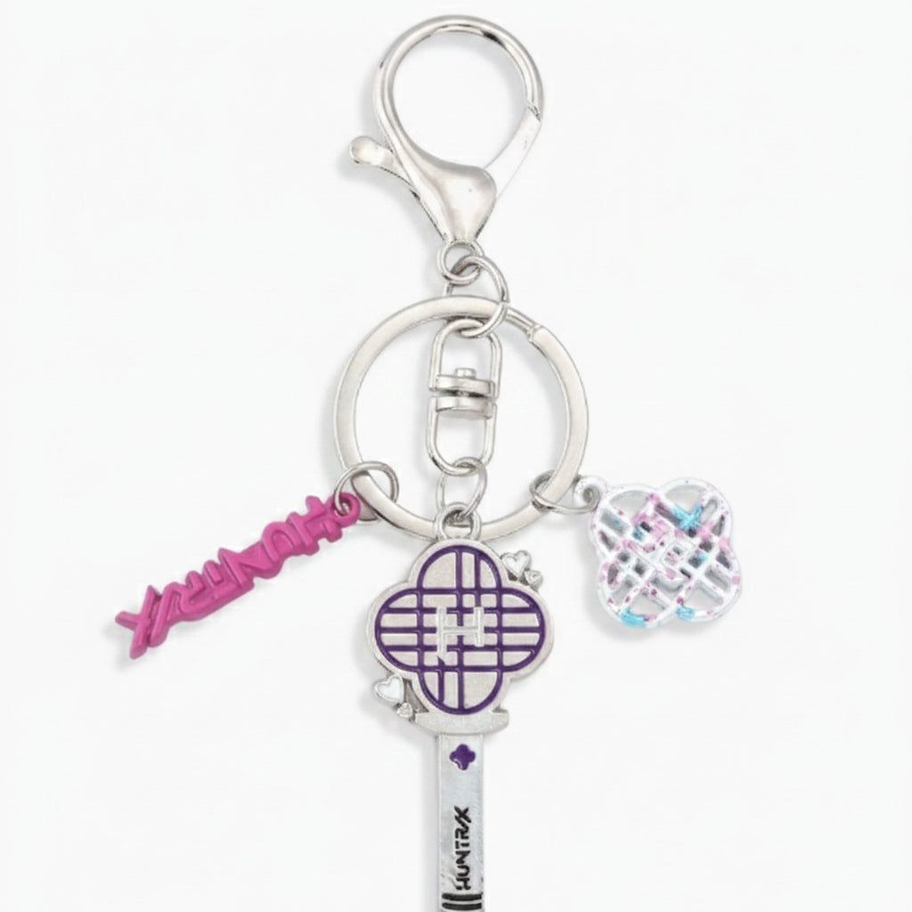 Acrylic Keyring Set With Charm Charms - Purple & Pink Charm