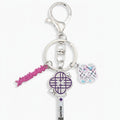 Acrylic Keyring Set With Charm Charms - Purple & Pink Charm