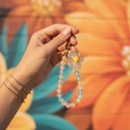 Pastel Beaded Flower Acrylic Keyring Charm – novelty & toys (view 4)