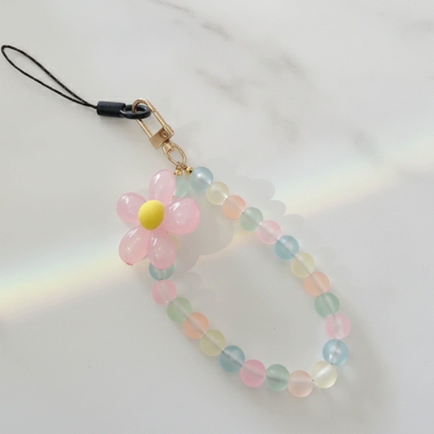 Beaded Flower Acrylic Keyring Charm