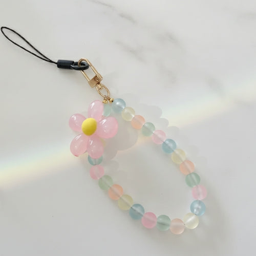 Beaded Flower Acrylic Keyring Charm