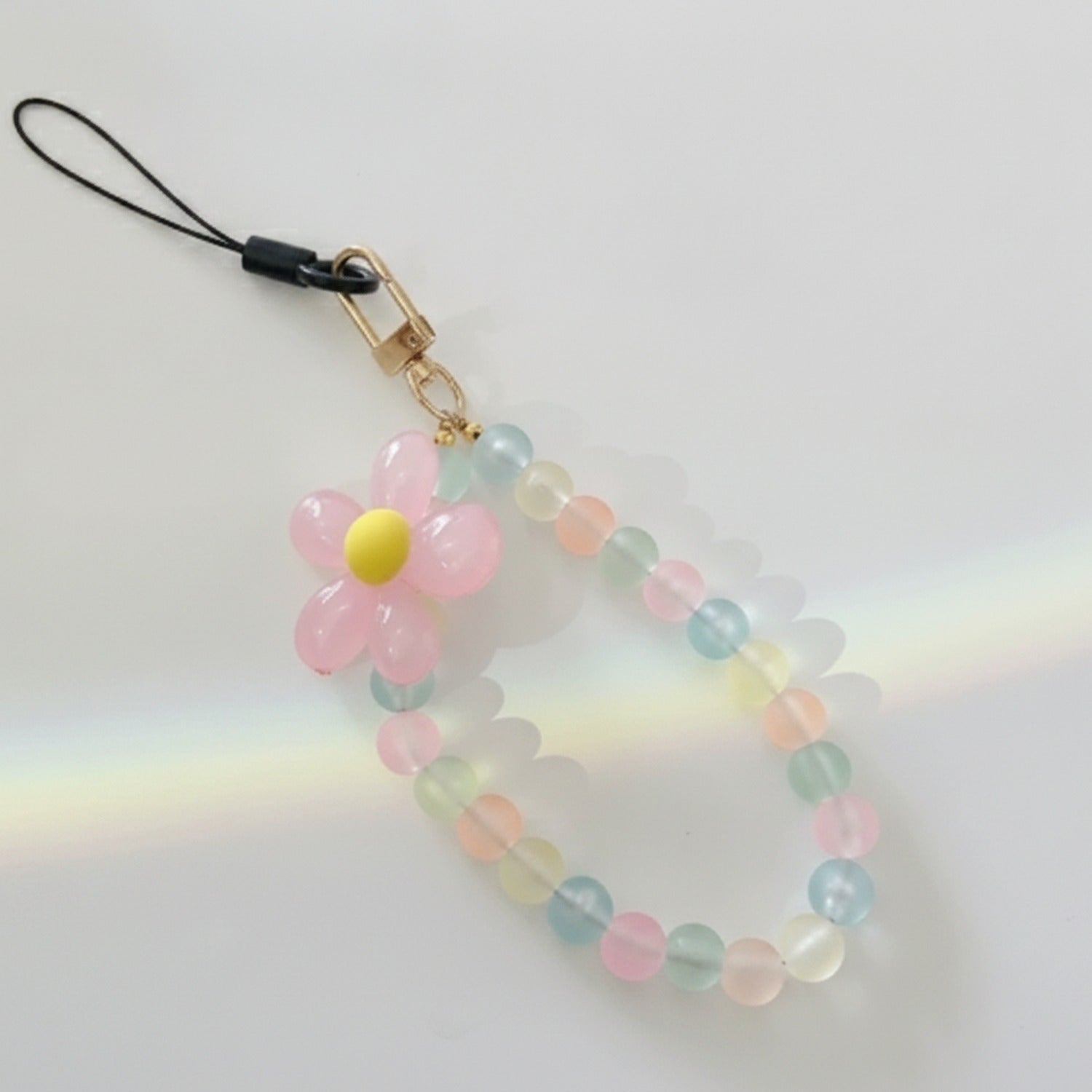 Beaded Flower Acrylic Keyring Charm