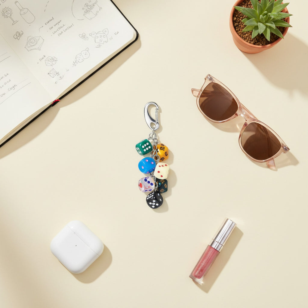 Acrylic Keyring With Lucky Charms - Lucky Dice Mix – novelty & toys (view 3)