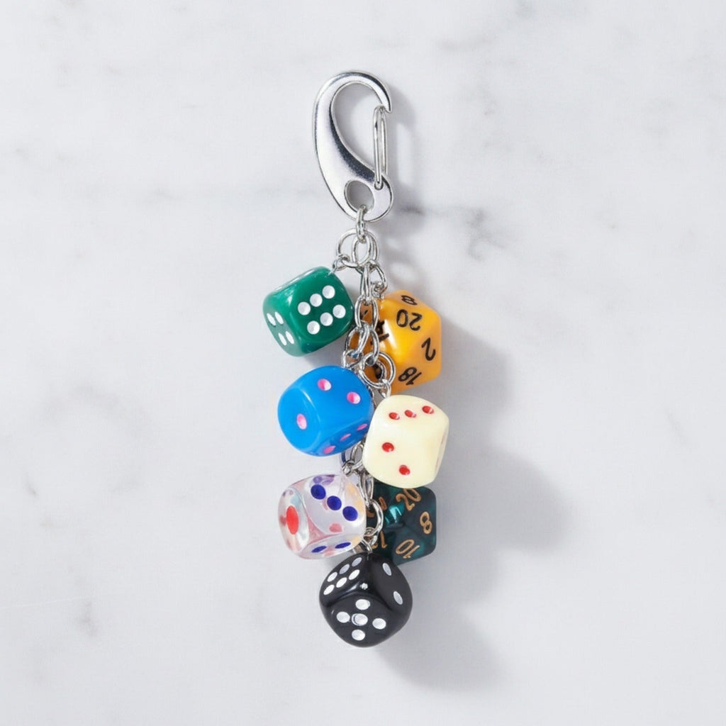 Acrylic Keyring With Lucky Charms - Lucky Dice Mix