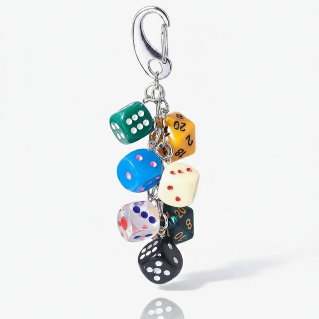 Acrylic Keyring With Lucky Charms - Lucky Dice Mix