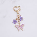 Butterfly Flower Keyring Charm - Purple Butterfly Charm – novelty & toys (view 2)