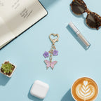 Butterfly Flower Keyring Charm - Purple Butterfly Charm – novelty & toys (view 3)