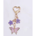 Butterfly Flower Keyring Charm - Purple Butterfly Charm – novelty & toys (view 1)