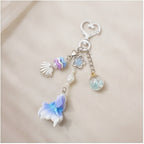 Ocean Fantasy Keychain with Shell & Star Charms - 25B51 Glass Ball Rainbow Fish Blue Purple – novelty & toys (view 2)