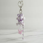 Purple Skull Acrylic Keyring With Butterfly Charm – novelty & toys (view 2)