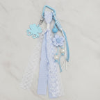 Lace Pearl Charm Keyring - Blue – novelty & toys (view 2)
