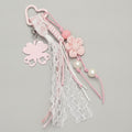 Lace Pearl Charm Keyring - Pink