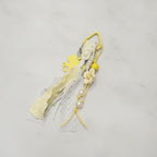 Lace Pearl Charm Keyring - Yellow – novelty & toys (view 2)