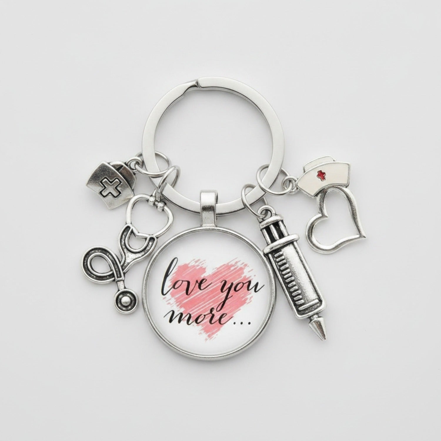 Medical Charm Heart Acrylic Keyring - Love You More – novelty & toys (view 1)