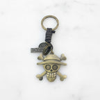 Skull And Crossbones Gold Metal Keychain Charm – novelty & toys (view 2)