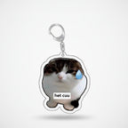 Pepe Frog Shooting Zombie Acrylic Keychain Charm - Crying Cat