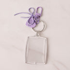 Clear Acrylic Photo Frame Keychain with Bow - Style 66