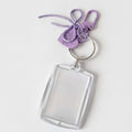 Clear Acrylic Photo Frame Keychain with Bow - Style 66