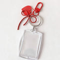 Clear Acrylic Photo Frame Keychain with Bow - Style 3